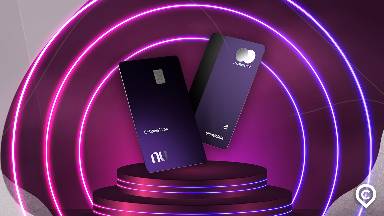 dois cartões nubank ultravioleta