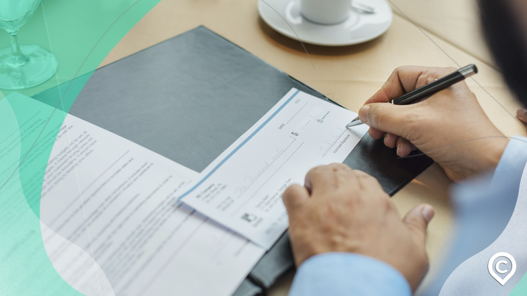 assinatura do cheque caução