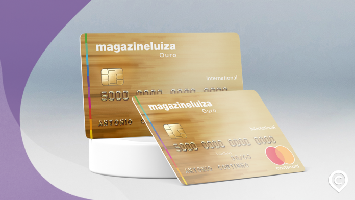 dois cartões magazine luiza ouro em destaque