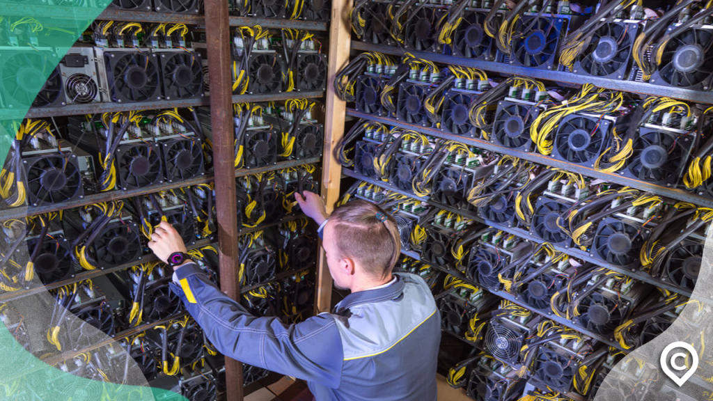 investidor minerando bitcoin