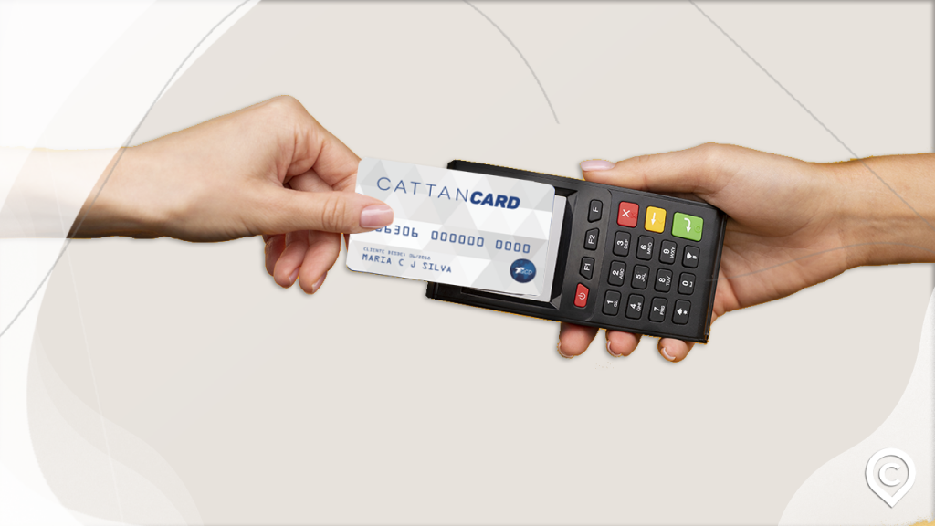 pagamento na maquineta com cartão cattan