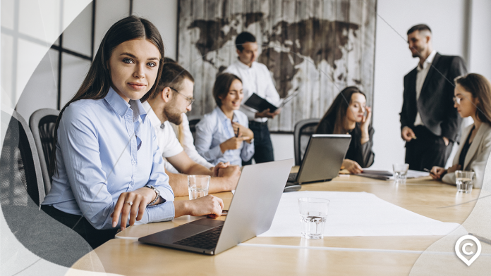 grupo de mulheres no mercado financeiro
