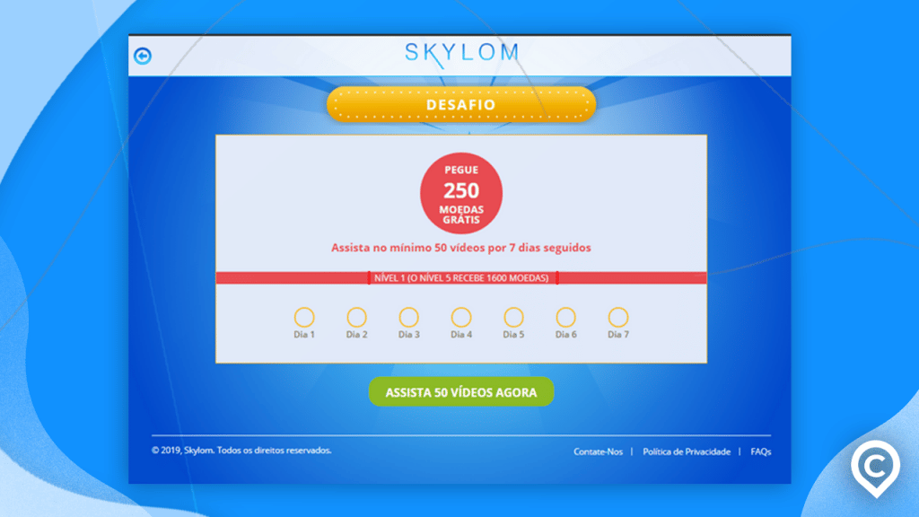 tela do app skylom